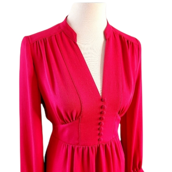 BCBGMAXAZRIA ❤️ Long Sleeve FABIANA Dress in Red Sangria XS - Picture 6 of 11